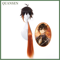 QUANSEN เกมน้ำตาลดำ Genshin อิมแพคคอสเพลย์ผมวิกผมคอสเพลย์