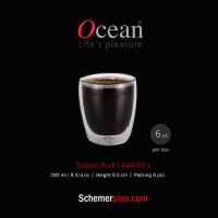 แก้ว 2 ชั้น OCEAN Doppio Double Wall Glass | แพ็ค 6 ใบ |เสิร์ฟได้ทั้งเครื่องดื่มร้อนและเย็น