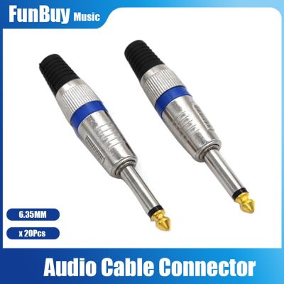 ‘【；】 2Pcs 6.35Mm Guitar Audio Cable Connector Mono Jack 6.5 Amplifier Microphone Plug 6.5Mm Mono Sophomore Core