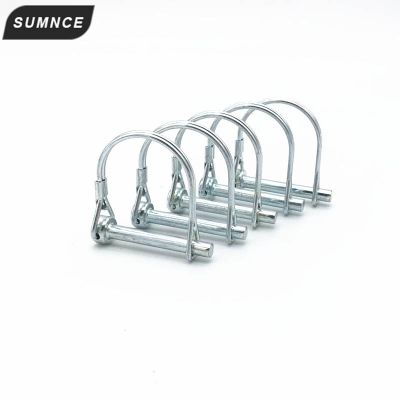 5PCS Spring Carbon Steel PTO Pin Round Arch Wire Shaft Locking Lock Pin Safety Coupler Pin Retainer Farm Trailers Wagons