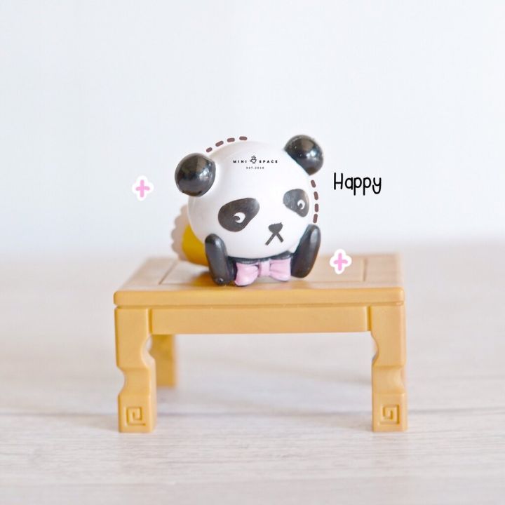 model-panda-หมีแพนด้าชุดลูกบอล-ตุุ๊กตาจิ๋วแต่งกระถาง-ตุ๊กตาตั้งโต๊ะทำงานน่ารัก