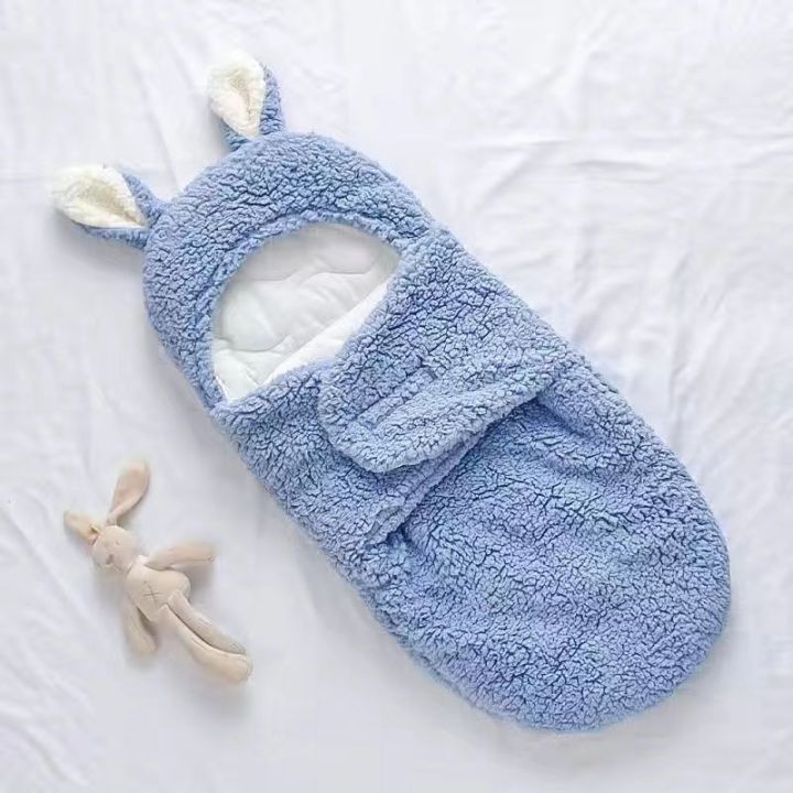 bm-ผ้าห่มห่อตัวทารกผ้าห่มผ้าฟลีซแกะหนาฤดูใบไม้ร่วงและฤดูหนาวหนาทารกแรกเกิดห่อตัวทารกแรกเกิด
