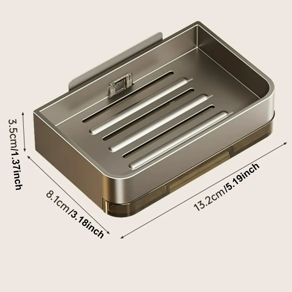 Aluminum Alloy Soap Holder Bathroom Soap Dish Drain Water Wall