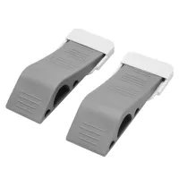 Door Stopper 2 Pack Set Premium Heavy Duty Door Stop Rubber Wedge with Decorative Storage Holder-Perfect Doorstop for Draft Stopping&amp;more The Original (gray)