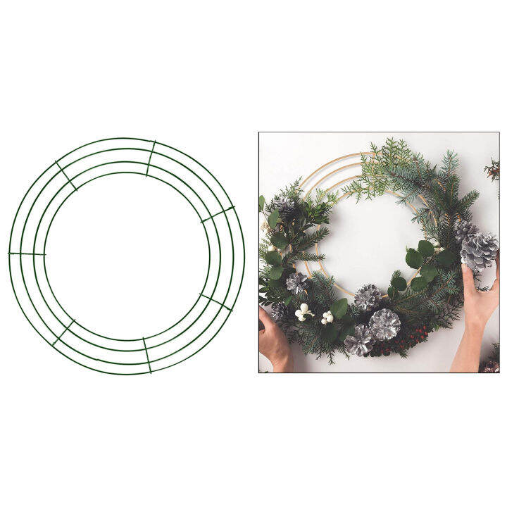 blesiya-2x-iron-round-wire-wreath-making-frame-floral-arrangement-diy-holiday-30cm