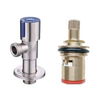 Stainless Steel Angle Hot and Cold Water Stop Valve For Bathroom Kitchen Toilet Sink Replacement Core Tools