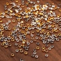 500pcs Gold Silver Ball Crimps End Beads 2/2.5/3mm Stopper Spacer Components Beads For Jewelry Making Findings DIY Accessories Beads