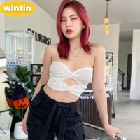 Wintin European and American Ins2023 Spring New Womens Clothing Sexy Pure Want Hollow out Bare Midriff Slim Fit All-Matching Tube Top Vest