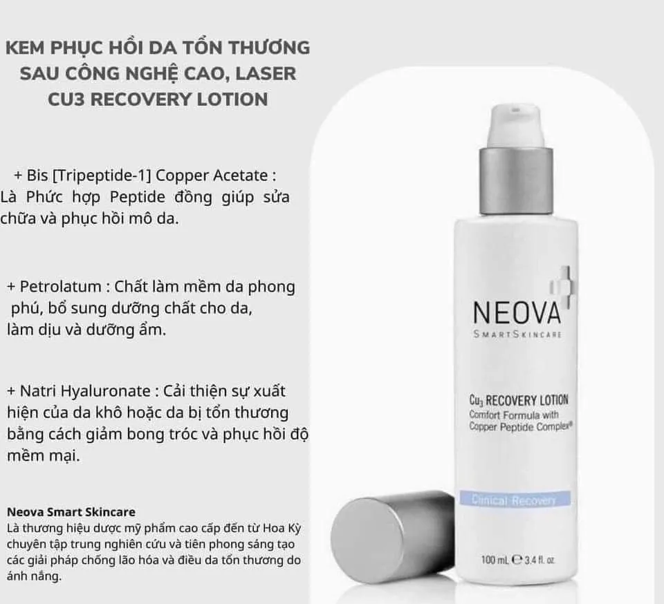 Lotion phục hồi da tổn thương Neova Cu3 Recovery - HÀNG CÔNG TY ( 100ml ) |  Lazada.vn