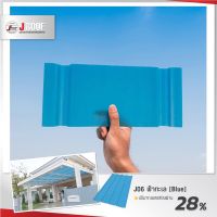 แผ่นหลังคากันสาดโปร่งแสง เจรูฟ สีฟ้าทะเล J6 (J-Roof Translucent Roof Sheet)