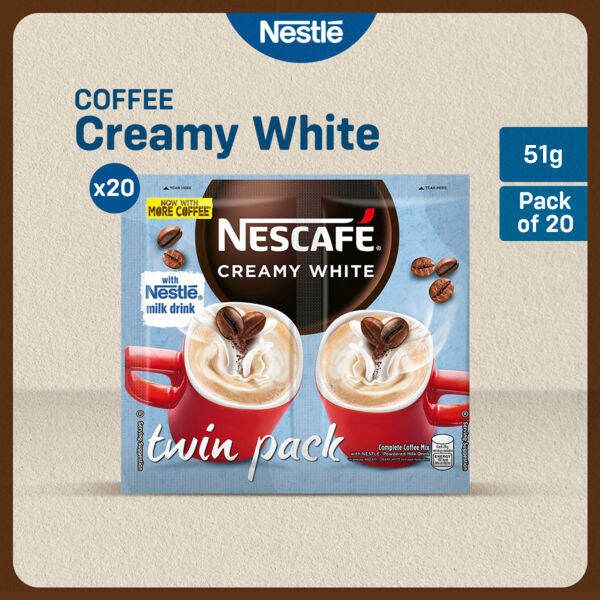 NESCAFÉ Creamy White 3-in-1 Coffee Twin Pack 51g - Pack of 20 | Lazada PH