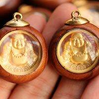 ZZOOI BOEYCJR Cold Color Buddha God of Wealth Wood Pendant&amp; Necklace Handmade Jewelry Luck Energy Yoga Necklace for Men or Women