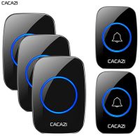 ❁❈ CACAZI Wireless Waterproof Doorbell 300m Range US EU UK AU Plug Home Intelligent Door Bell Chime 1 2 Button 1 2 3 Receiver