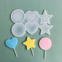 Silicone Lollipop Mold and Sticks Round Heart Flower Star Shape Hard Candy Epoxy Resin Cake Decorating Tool Baking Accessories Bread Cake  Cookie Acce