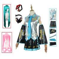 Vocaloid Miku Cosplay Wig Costume Japan Midi Dress Beginner Future Miku Cosplay Female Halloween Womens Costume Men Size