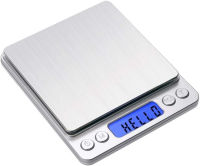 Toprime Digital Gram Scale 500g 0.01g Food Scale High Precision Kitchen Scale Multifunctional Stainless Steel Pocket Scale with Back-Lit LCD Display Tare PCS Features, Silver