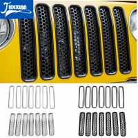 JIDIXIAN รถ Grills ตาข่ายด้านหน้าใส่ Grille ตกแต่งสำหรับ Jeep Wrangler TJ 1997-2006รถอุปกรณ์เสริมภายนอก