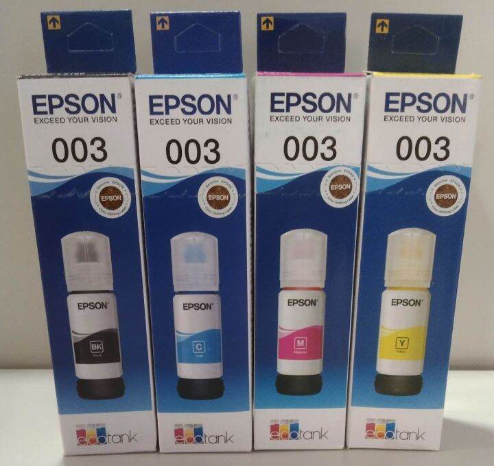 EPSON INK T003 65ML sold per set (Black, Cyan, Magenta, Yellow) | Lazada PH