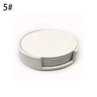 6PCS Hot Sale PU Leather Marble Coaster Drink Coffee Cup Mat Easy to Clean Placemats Round Tea Pad Table Pad Holder