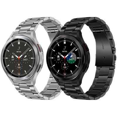 ☍▫ Zakrzywiona końcówka ze stali nierdzewnej bez przerwy metalowa opaska do Samsung Galaxy Watch 4 Classic 46mm 42mm/44mm 40mm wymienna bransoletka z paskiem