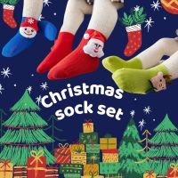 สินค้าขายดี+++ Christmas sock set (set3คู่) ถุงเท้าเด็ก xmas ##ชุดแฟนซี ชุดเด็ก การ์ตูน Fancy Kids Christmas Haloween