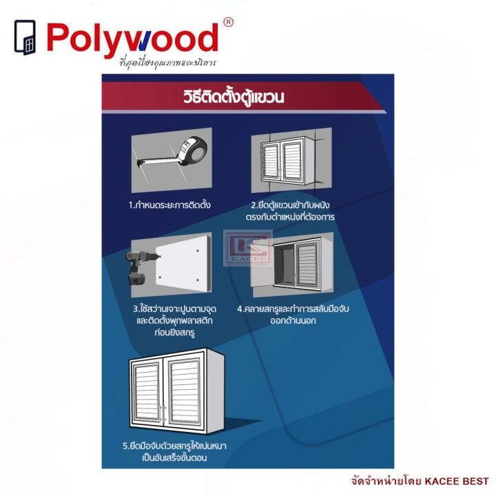 ตู้บานซิงค์-ตู้เก็บของ-ตู้แขวนเดี่ยว-polywood-m-series-สีขาว-สีลายไม้