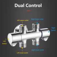 Universal 3-Way Shower Diverter Valve Dual Control G12 Switch Faucet Filling Angle Valves Washing Machine Connector Splitter