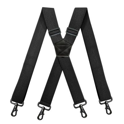 【YF】☄❉◕  Mens Heavy Duty Suspenders 3.5cm Wide X-Shape with 4 Swivel Hooks Adjustable Elastic Biker Snowboard Trouser Braces