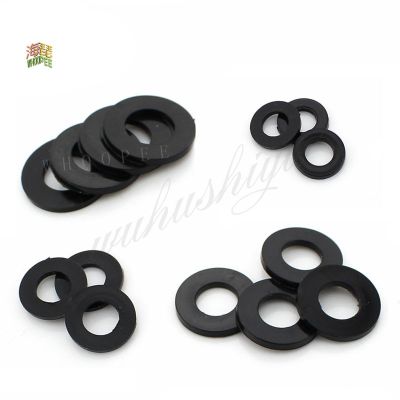 ❡☬ 50pcs M2 M2.5 M3 M4 M5 M6 M8 M10 M12 White Black Plastic Nylon Flat Washer Plane Spacer Insulation Gasket Ring For Screw Bolt