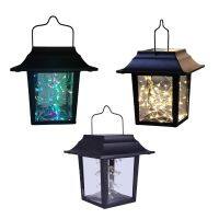 H7JB Solar Lantern Outdoor Garden Hanging Lantern Waterproof LED Decorative Plastic Candle Mission Lights for Outdoor Party