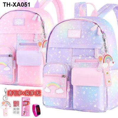 school students schoolbag Korean version waterproof ultra-light 1-3-6 grade backpack large capacity girls childrens