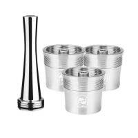 Icafilas for Illy Reusable Coffee Capsule Stainless Steel Coffee Filter Refillable Capsule Cup Pod Tamper for Illy x7,x5