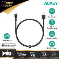 Aukey Nylotek Lightning Cable for iPhone ความยาว 1.2 เมตร สายชาร์จ iPhone มาตราฐาน MFI Certified ผลิตจาก ไนล่อนถัก รุ่น CB-BAL3