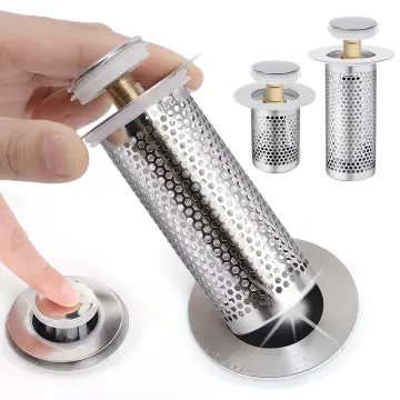 Drain Stopper Pop-Up Bounce Core Basin Drain Filter Valve Hair Catcher  Shower Sink Strainer Bath Stopper Bathroom Drain Cover