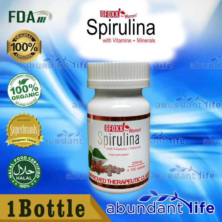 1 Bottle Spirulina for WOMEN by GFOXX with Vitamins and Minerals