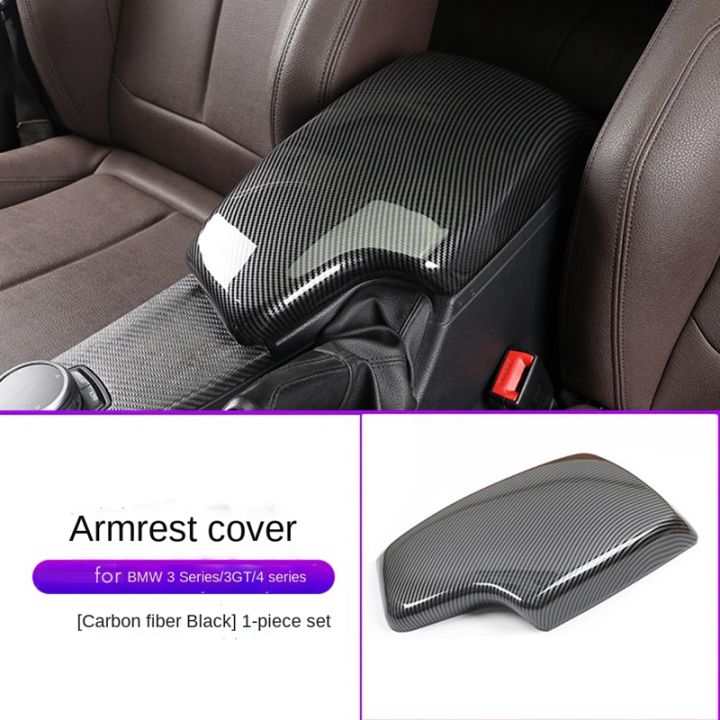 carbon-fiber-center-console-armrest-cover-protection-trim-for-bmw-f30-f32-f34-2013-2019