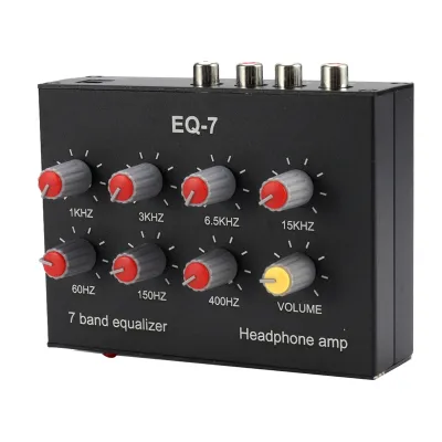 EQ-7 Car Audio Headset Amplifier 7-Band EQ Equalizer 2 Channel Audio Mixer Equalizer Digital Sound Equalizer