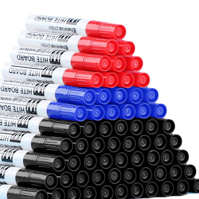 10 ชิ้น/เซ็ต Waterborne ไวท์บอร์ด MARKER ปากกาสีดำ/สีฟ้า/สีแดงหมึกดิบ Nib Markers ปากกาอุปกรณ์โรงเรียนเครื่องเขียน-Yrrey