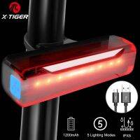 ♝┇ X-Tiger Bicycle Taillight 5 Gears Adjustable USB Rechargeable LED Red Lamp for MTB Cycling Helmet Seatpost Safety Warning Lamp