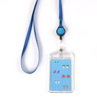 time* Transparent Acrylic Name Card Holder Retractable Cute Bank ID Card Cover Case