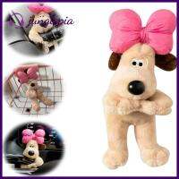 JUNGLEPIA Bowknot สุนัข Wallace Gromit Hiasan Mobil อุปกรณ์เสริมรถยนต์โพลีเอสเตอร์นุ่มการตกแต่งบ้านสวยงามแผงหน้าปัดรถยนต์ตกแต่งรถ