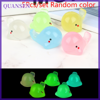 QUANSEN 5pcs MINI Luminous Cartoon Dolphin พิพิธภัณฑ์สัตว์น้ำน่ารักสัตว์ขนาดเล็กเครื่องประดับตุ๊กตาตกแต่งขนาดเล็ก