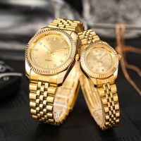 2021 new watch male and female gold couple pair student quartz waterproof luminous business non-mechanical