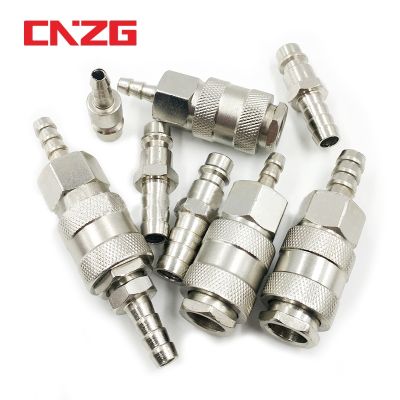 Pneumatic Fitting EU Euro Type Air Line Quick Coupling Coupler Adapter 6/8/10mm Hose Barb For Air Compressor