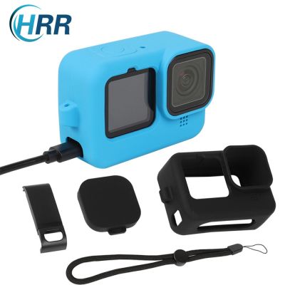 GoPro Hero 10 9 Side Opening Silicone Protective Cover Go Pro Hero10 9 Balck Battery Door Charging Side Case set Accessories