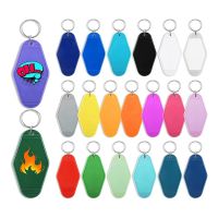 Vintage Motel Keychains 21 Colors Retro Blanks Heat Transfer Ornaments for Sublimation Vinyl DIY Crafting Keychain