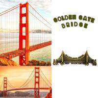 Golden Gate Bridge (No.2) สถานที่ท่องเที่ยว แลนด์มาร์คที่สำคัญ แม่เหล็กแผ่นโลหะ ของที่ระลึก ของฝากสำหรับนักเดินทาง ของขวัญแทนความทรงจำที่ดี