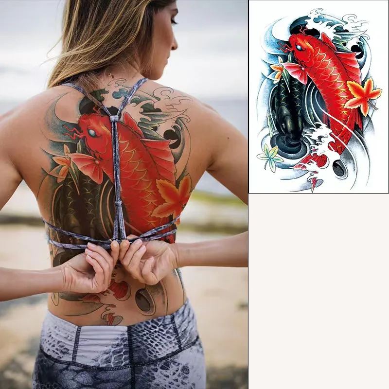 Big Large size Full Back Chest Tattoo Large Tattoo Stickers Fish Wolf Tiger  Dragon Waterproof Temporary Flash Tattoos temporary body tattoo for men  women | Lazada PH