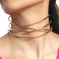 2022 Punk Gold Silver Color Alloy Torques Choker Necklaces for Women Fashion Geometric Collar Choker Dorado Necklace New