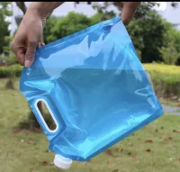 ถุงใส่น้ำ ถุงใส่น้ำในรถ ถุงน้ำแคมปิ้ง ขนาด 5 ลิตร พับเก็บได้ Foldable water bag ถุงใส่น้ำแคมป์ ถุงใส่น้ำเดินทาง ถุงใส่น้ำพกพา ขนาด 5L